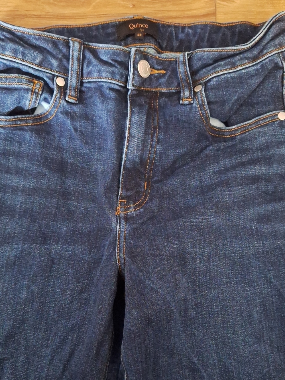 Quince Bella Stretch Wide Leg Jeans Midnight Blue 28 EUC 34 Inseam - Picture 5 of 5